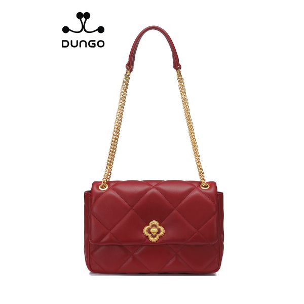  Túi Xách NUCELLE Đỏ Chần Trám Khóa Hoa NU1172032-02 