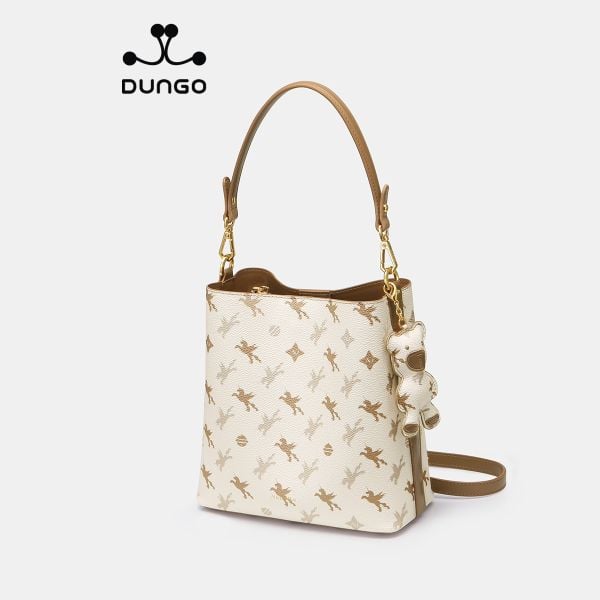  Túi Xách Bucket Nucelle Monogram Ngựa Một Sừng Kèm Charm Gấu Beige NU1172073-21 