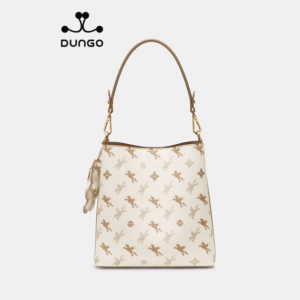 Túi Xách Bucket Nucelle Monogram Ngựa Một Sừng Kèm Charm Gấu Beige NU1172073-21