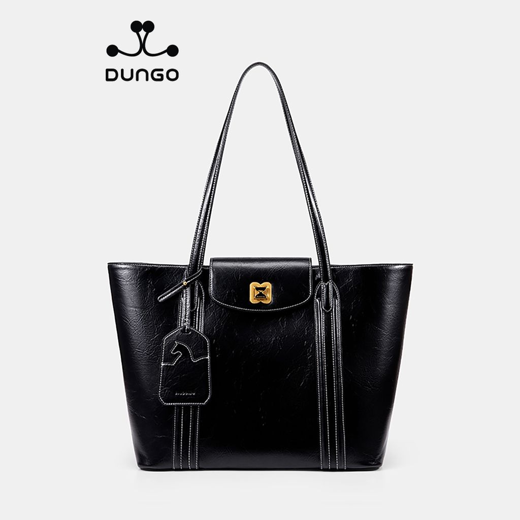 Túi Tote Da A4 13 inch Charm Ngựa NU1172172-01 Đen