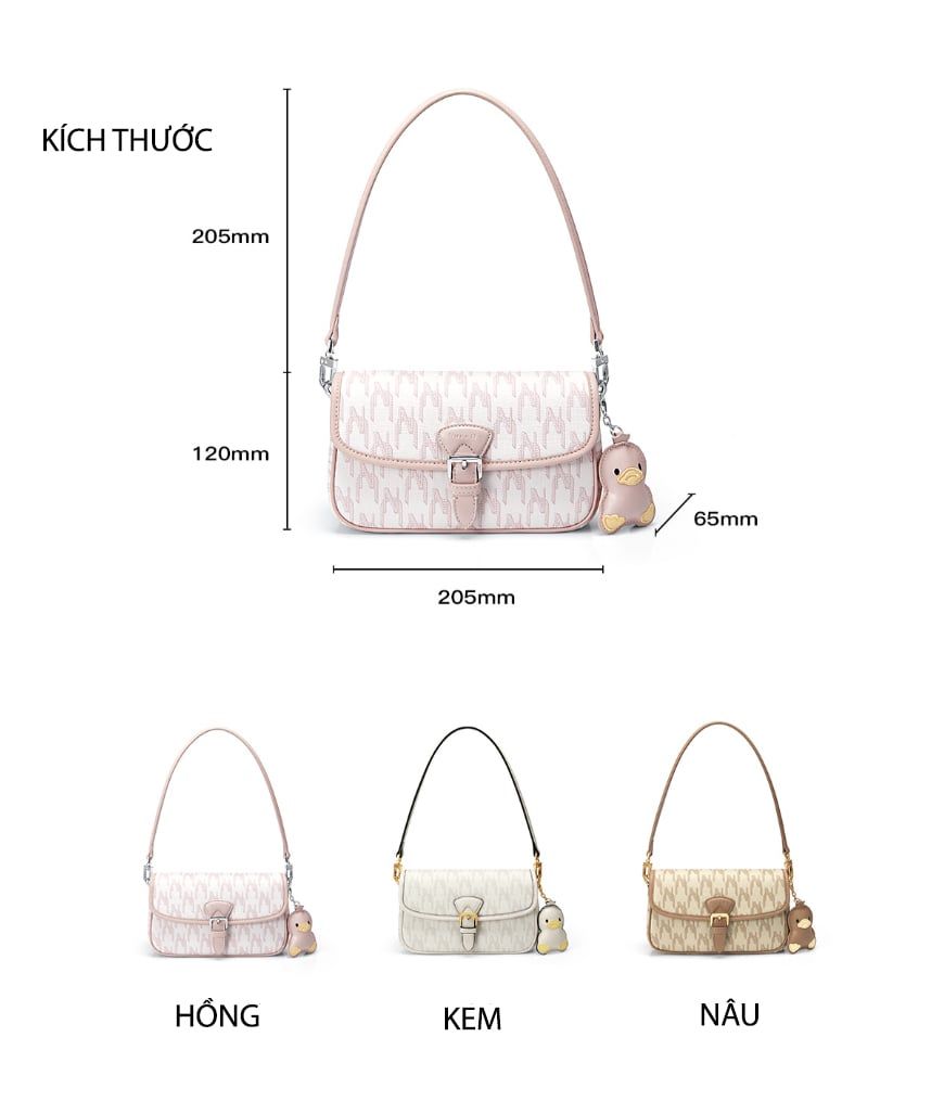 Túi Xách Nucelle Charm Vịt Momo JU1172232-18 Nâu
