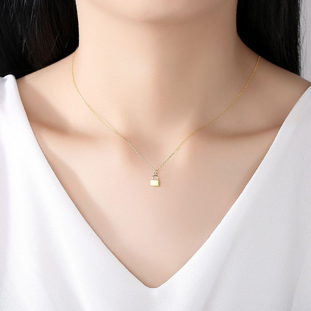 Dây Chuyền Bạc Dungo Lock Necklace 18K DU14D05