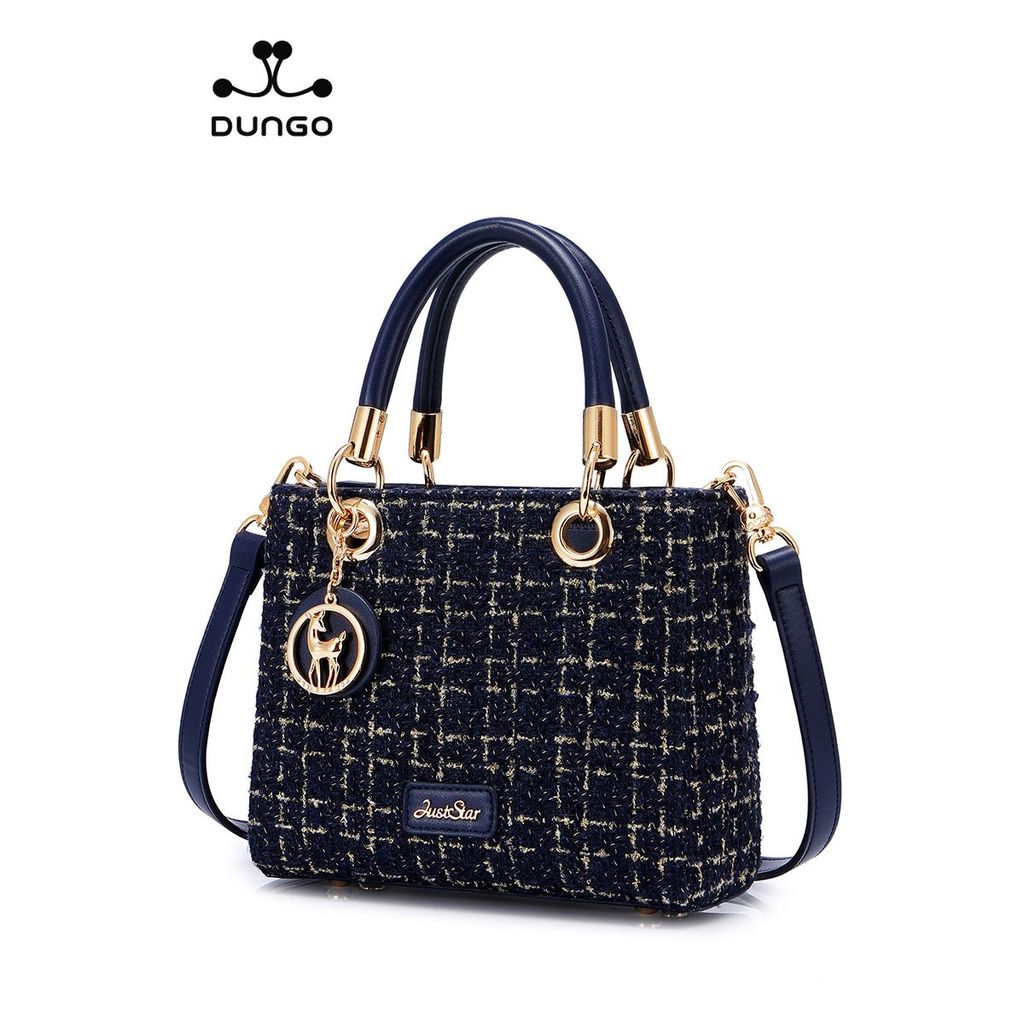 Túi Xách JUST STAR Tweed Xanh Charm Hươu DU172524-06