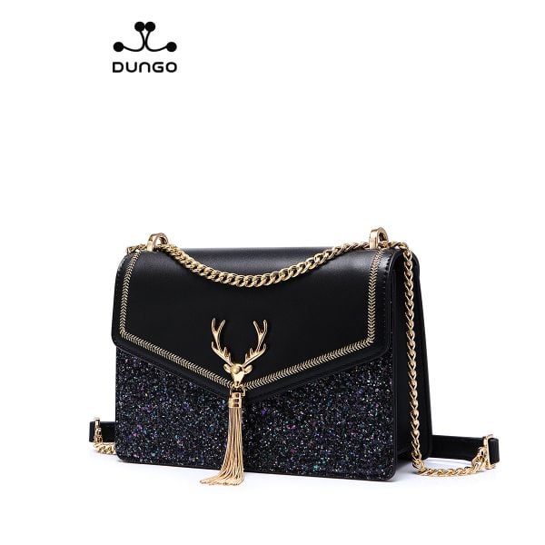  Túi Xách JUST STAR Sequin Đen Tuần Lộc DU172555-01 