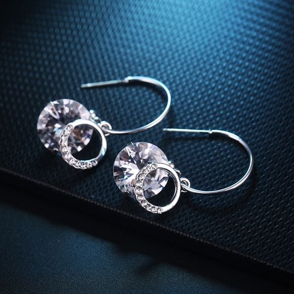 Bông Tai Đá Lấp Lánh Hàn Quốc- Silver