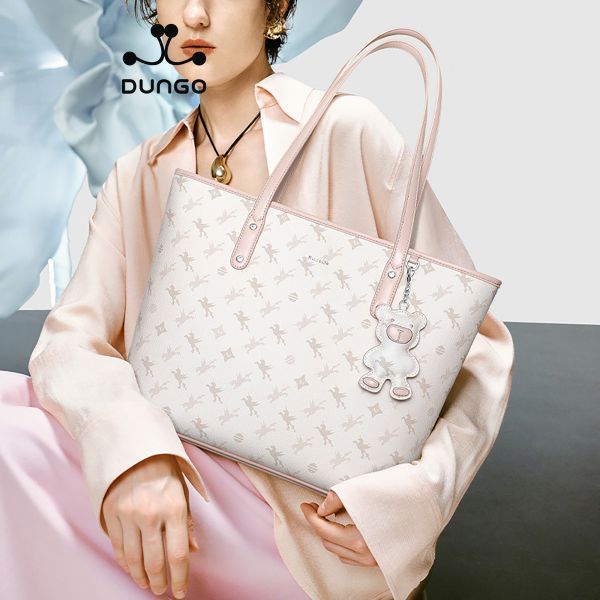  Túi Tote NUCELLE 14 inch Monogram Hồng Charm Gấu NU1171966-04 