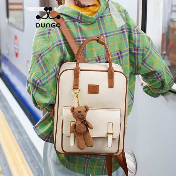  Balo JUST STAR Charm Gấu Da Trắng JU172855-48 