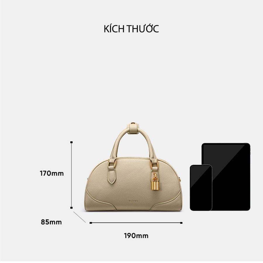 Túi Xách Nữ NU1172101-21 Charm Ổ Khóa NUCELLE Beige