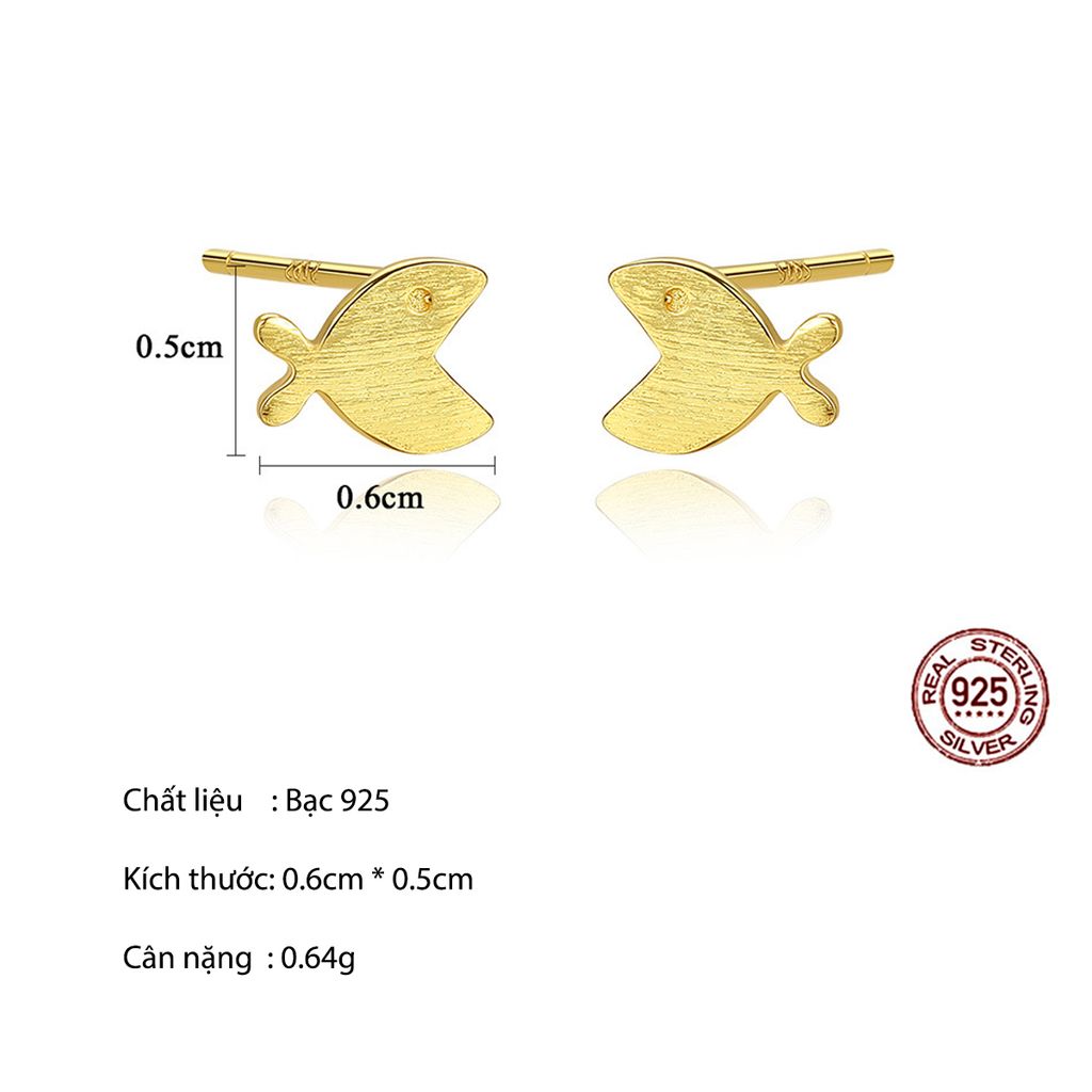 Bông Tai Bạc Dungo Fish Earrings DU16C11