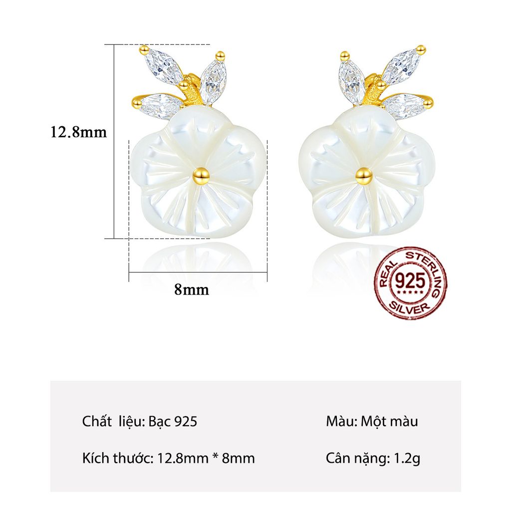 Bông Tai Bạc Dungo Flo Earrings 14K - DU11F03