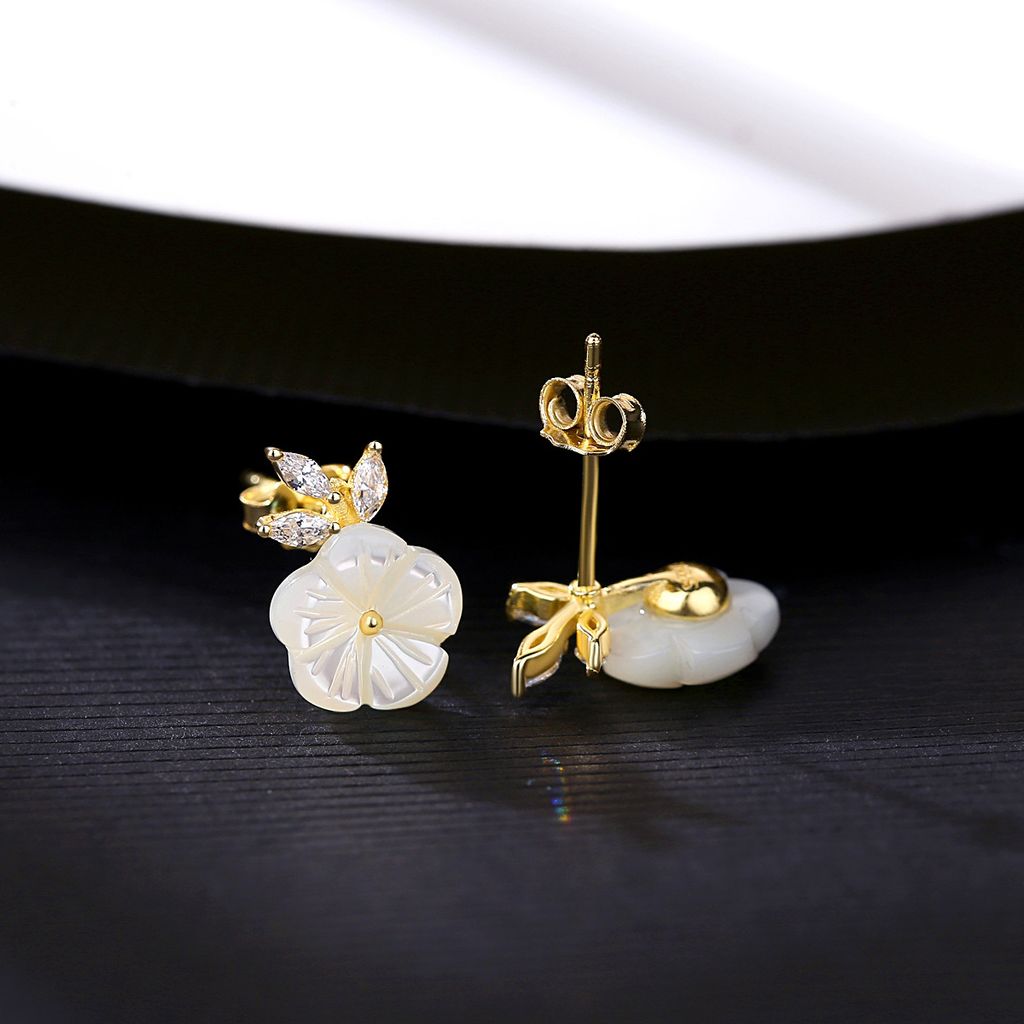 Bông Tai Bạc Dungo Flo Earrings 14K - DU11F03