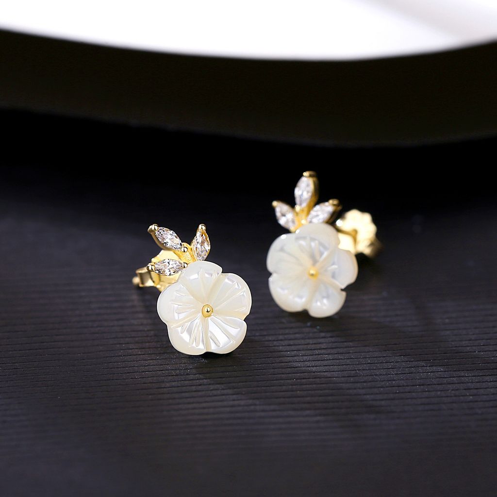 Bông Tai Bạc Dungo Flo Earrings 14K - DU11F03