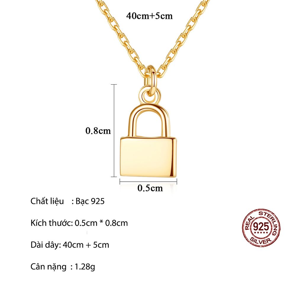 Dây Chuyền Bạc Dungo Lock Necklace 18K DU14D05