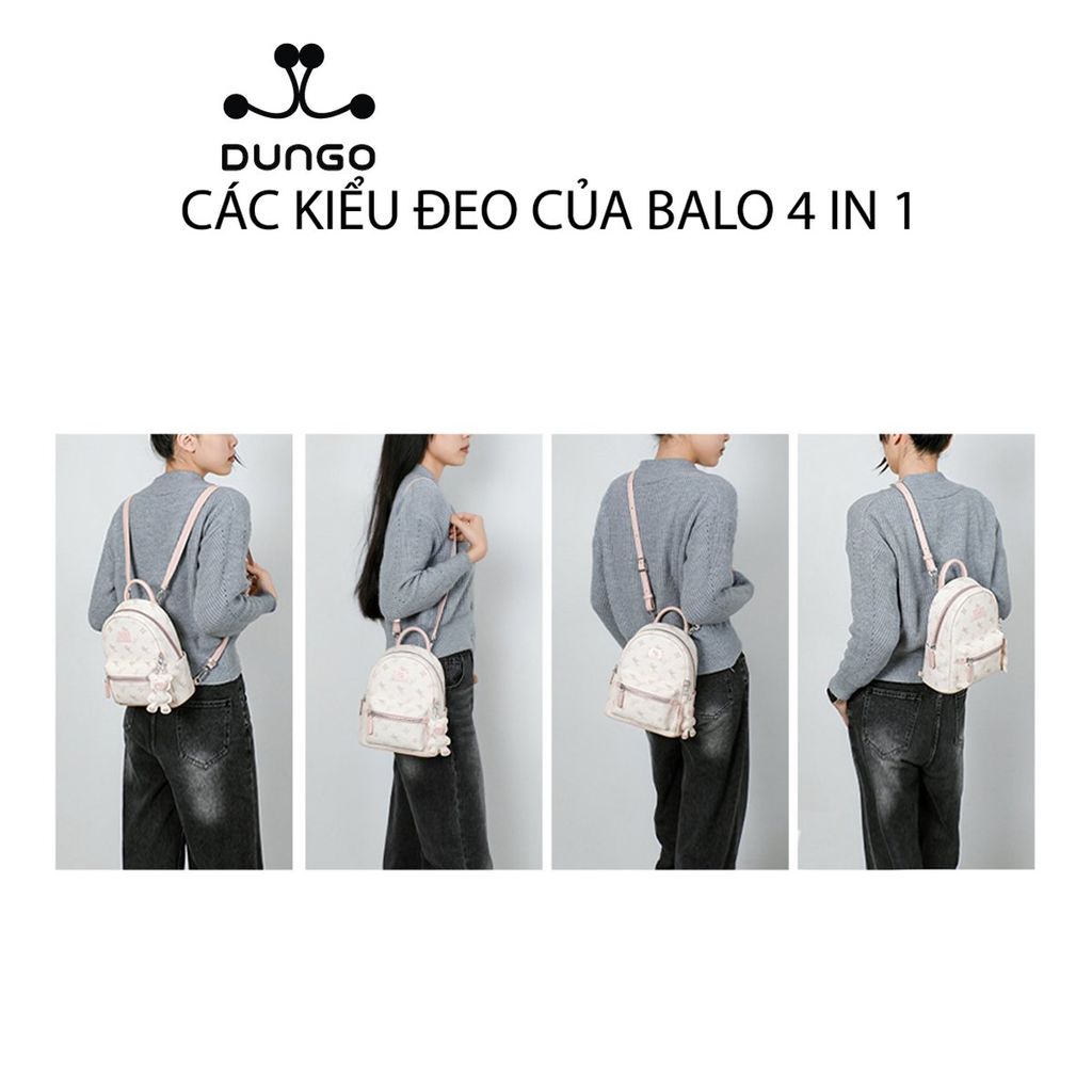 Balo Nhỏ Da Unicorn Charm Gấu NU1172104-15S Trắng