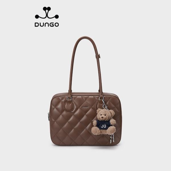  Túi Tote 13inch Da Chần Mềm Charm Gấu JU173100-24 Nâu 