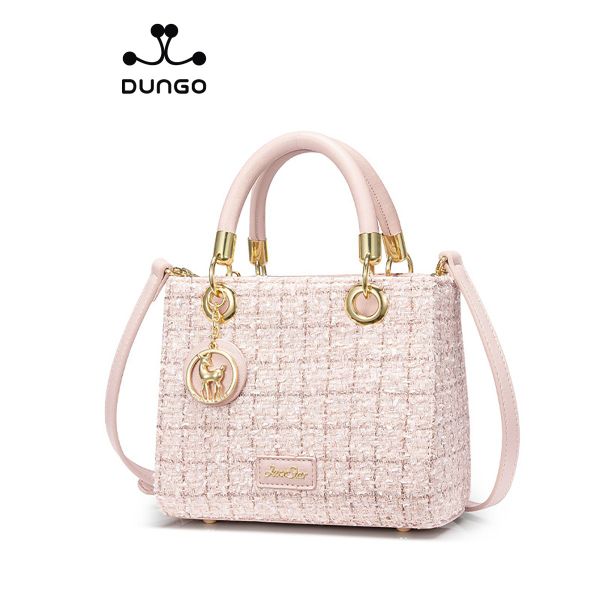  Túi Xách JUST STAR Tweed Hồng Charm Hươu DU172524-04 