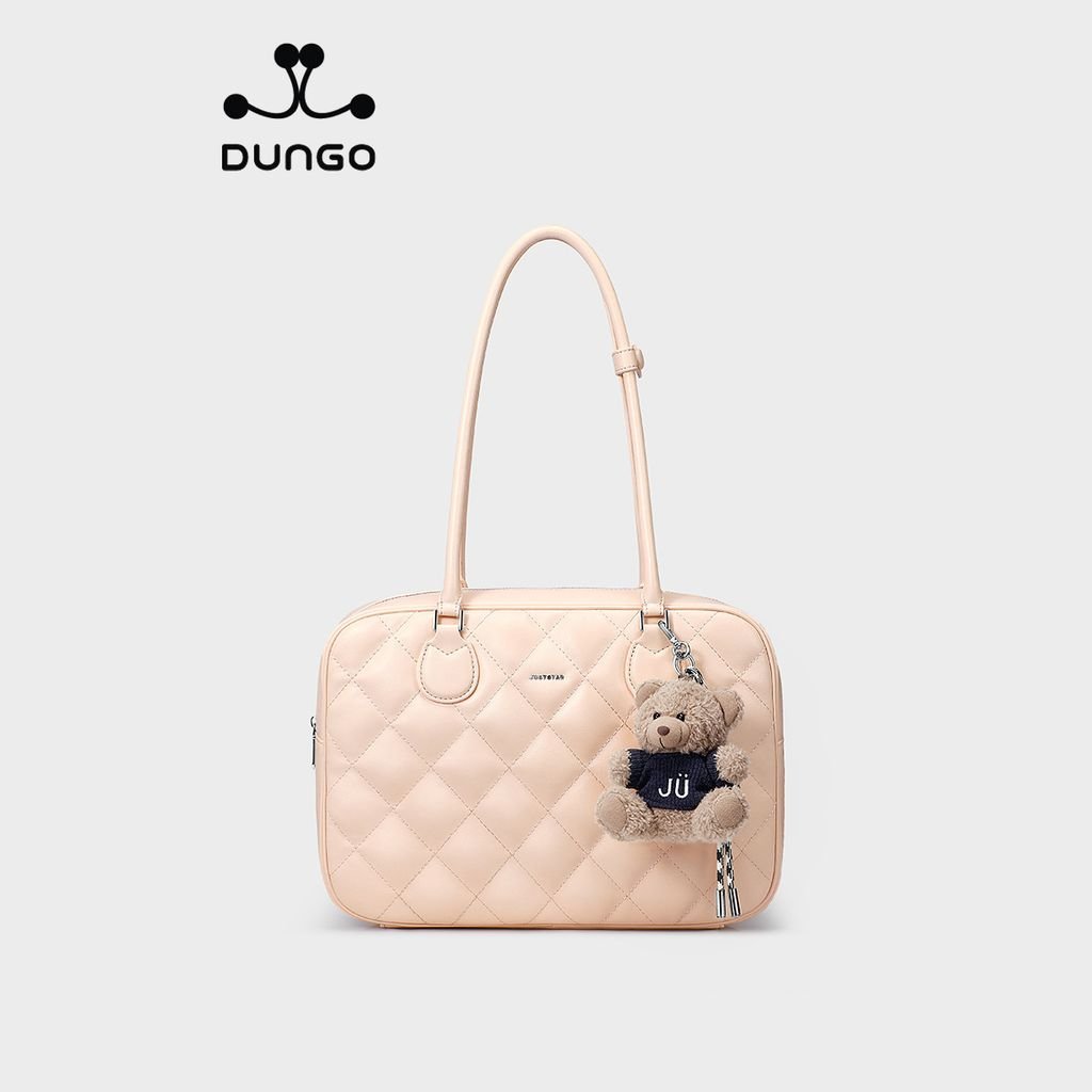 Túi Tote 13inch Da Chần Mềm Charm Gấu JU173100-04 Hồng