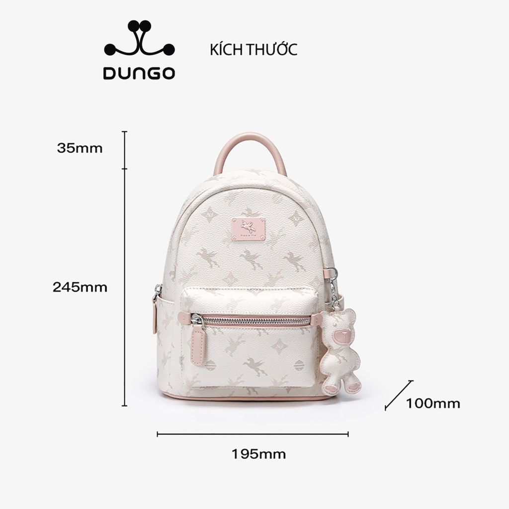 Balo Nhỏ Da Unicorn Charm Gấu NU1172104-15S Trắng