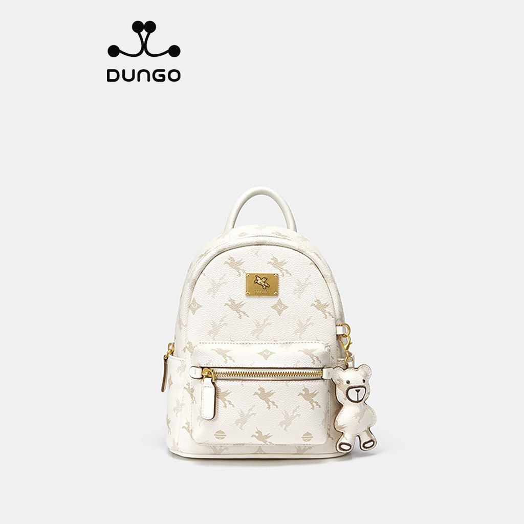 Balo Nhỏ Da Unicorn Charm Gấu NU1172104-15S Trắng