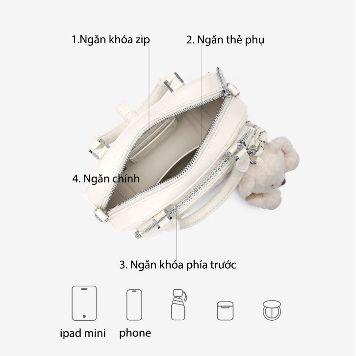 Túi Và Balo 2in1 Chần Trám Mềm JU173111-01 Đen