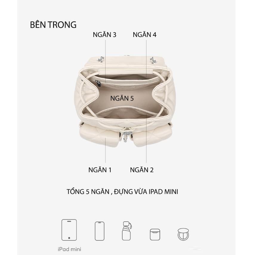 Balo Da Chần Mềm JU173108-48 Trắng