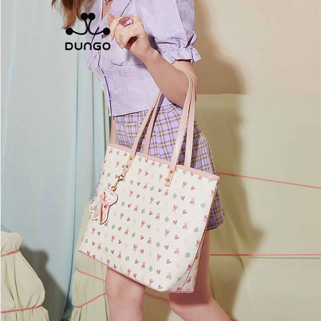 Túi Tote JUST STAR Charm Gấu Hồng JU172887-04