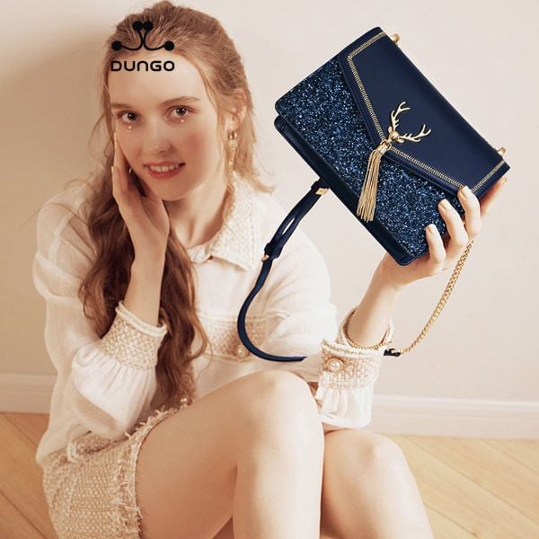  Túí Xách JUST STAR Sequin Xanh Tuần Lộc DU172555-06 