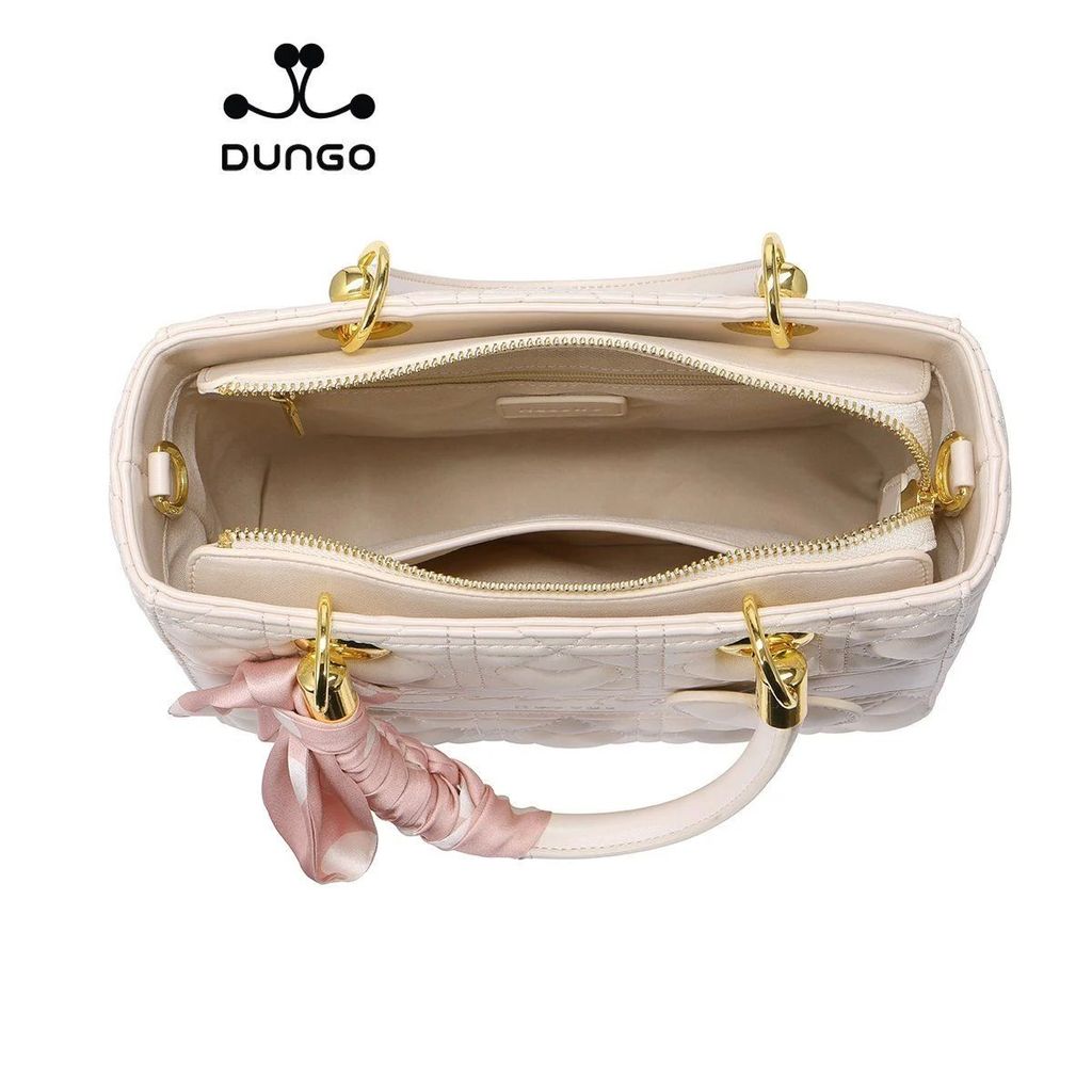 Túi Xách Quai Khăn Lụa Tim Trắng NU1172003-48S