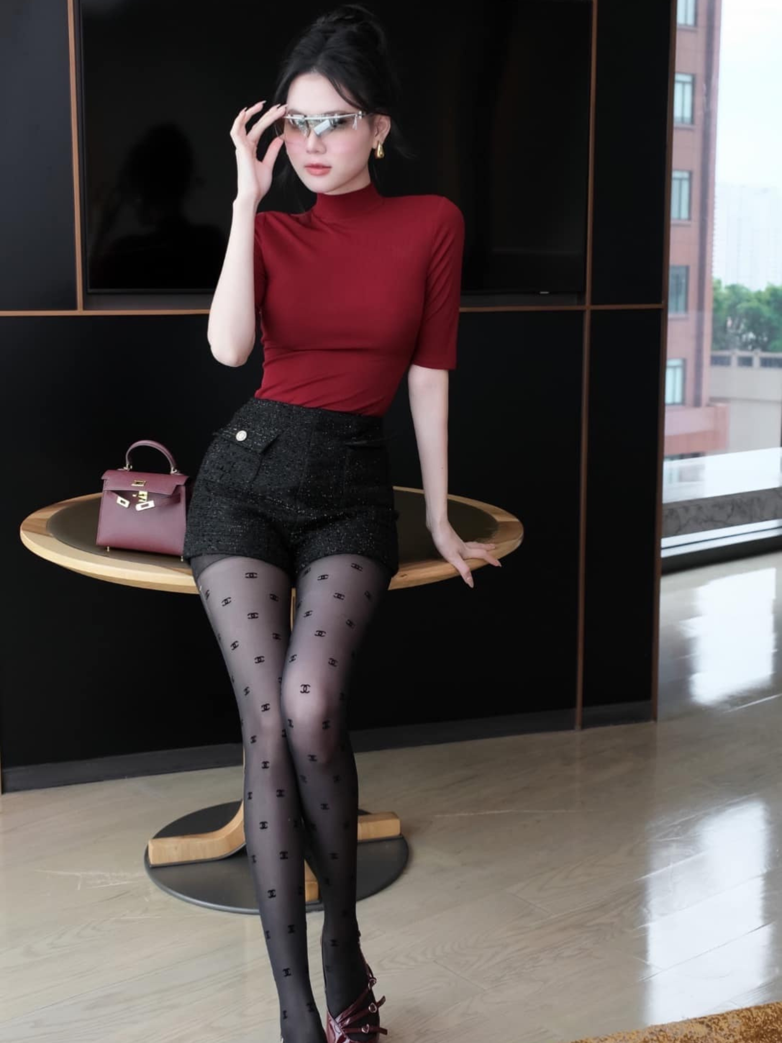 เซ็ต เสื้อ คอ LỌ กางเกง ขาสั้น TÚI W12