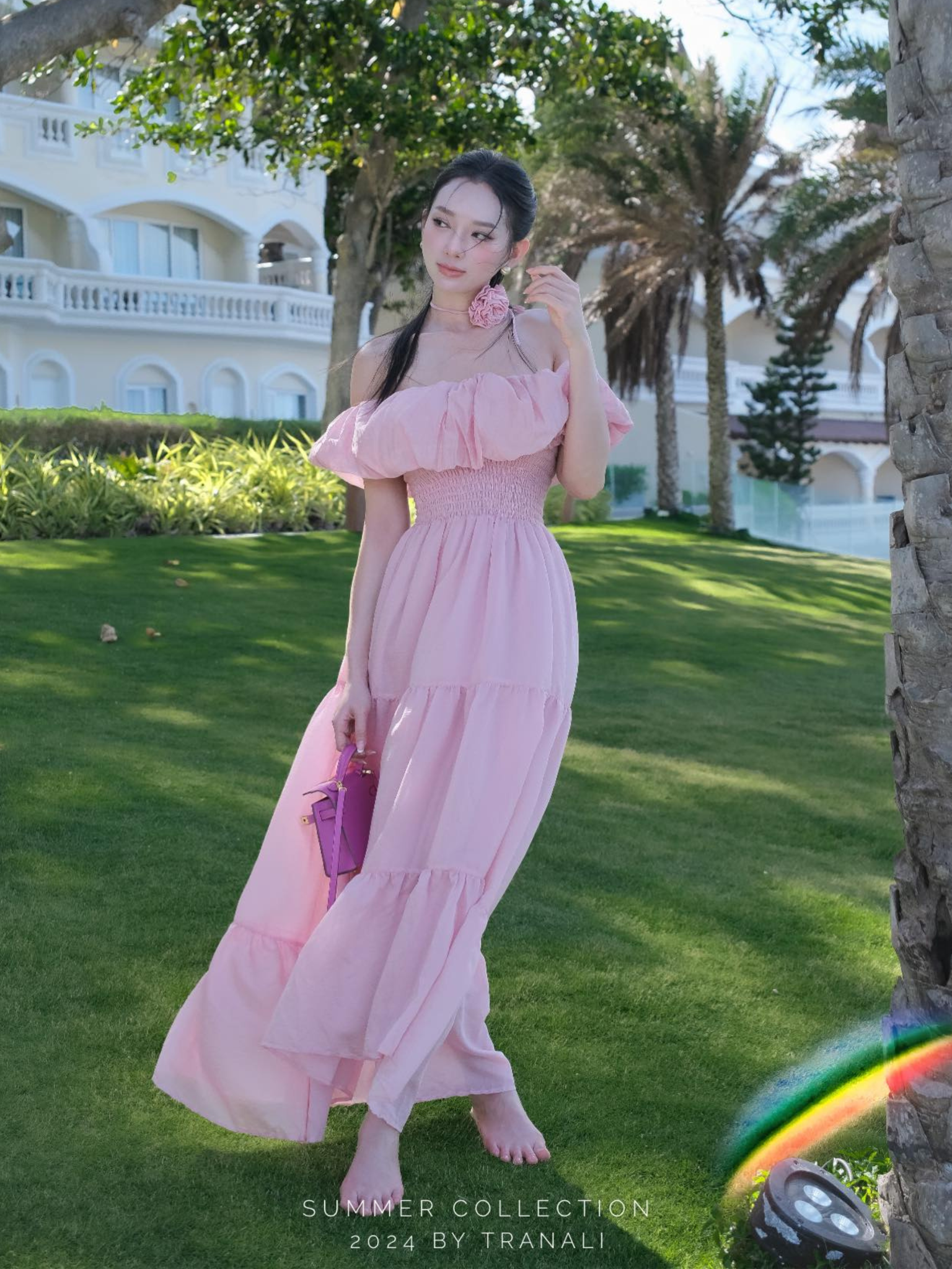 ĐẦM MAXI BẸT VAI BO EO W12