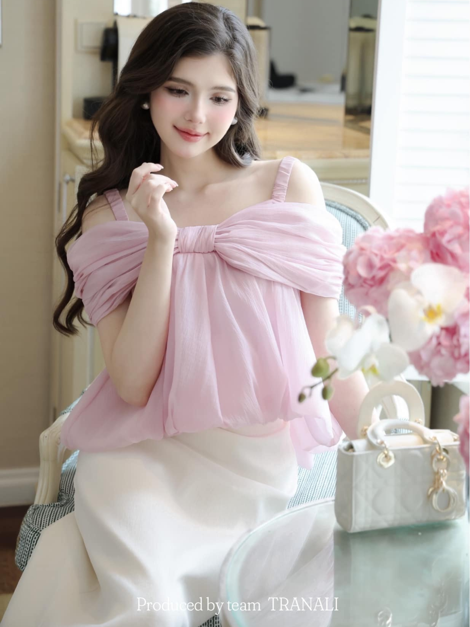 SET ÁO BẸT VAI NƠ BÍ CV DÀI W12