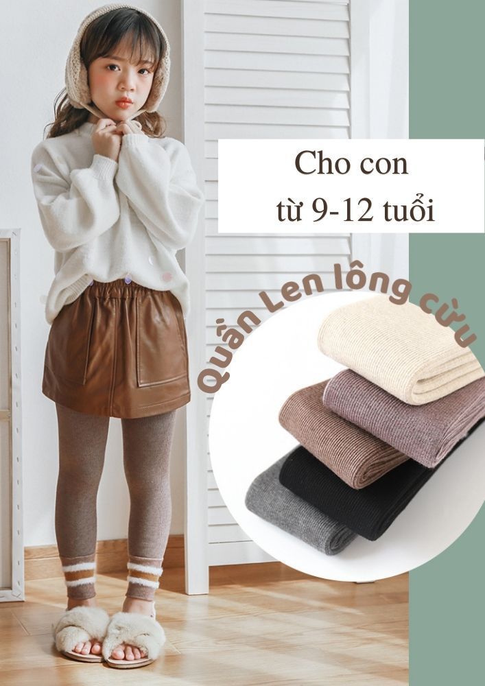 Quần vớ da phối ren cho bé mặc đầm đi chơi đi múa