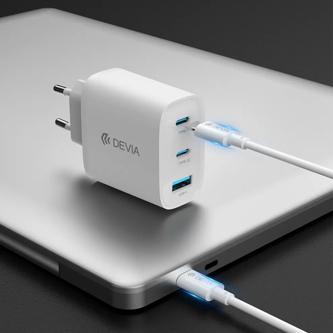 Combo sạc Extreme Speed Series PD 65W 3 cổng (A+2C) + Cáp C - C 60W Devia