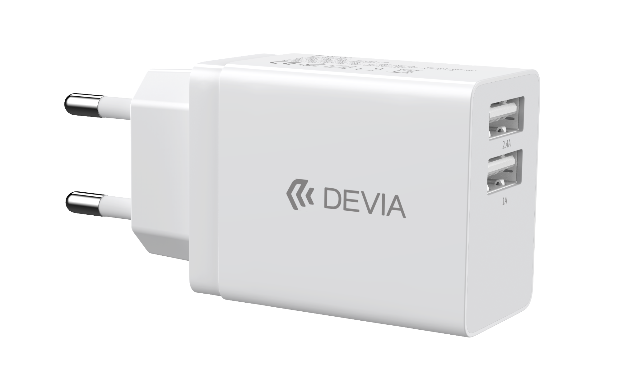 Sạc Devia Smart Series 2 cổng USB 12W (EU, 2.4A) - Hàng chính hãng