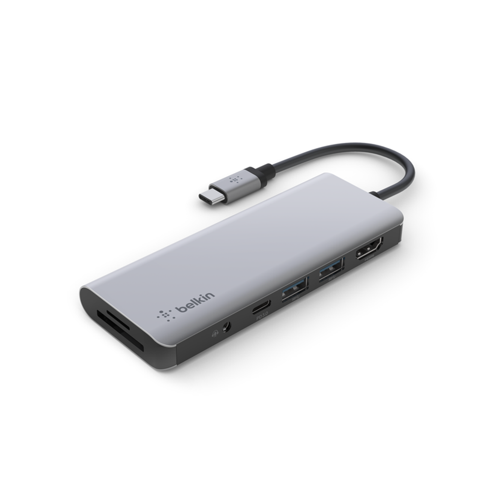Adaper USB-C 3.1 Multiport, 7 trong 1, màu xám Belkin MeKo Distributor ...