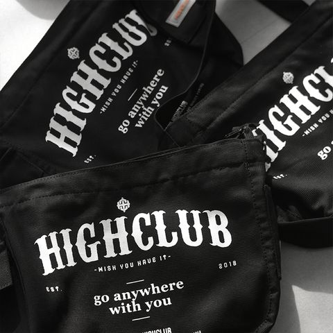  HIGHCLUB Shoulder Bag CANVAS - Black 