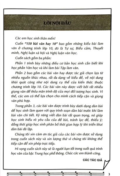 150 Bài Văn Hay 10 (Theo Chương Trình Giáo Dục Phổ Thông Mới)
