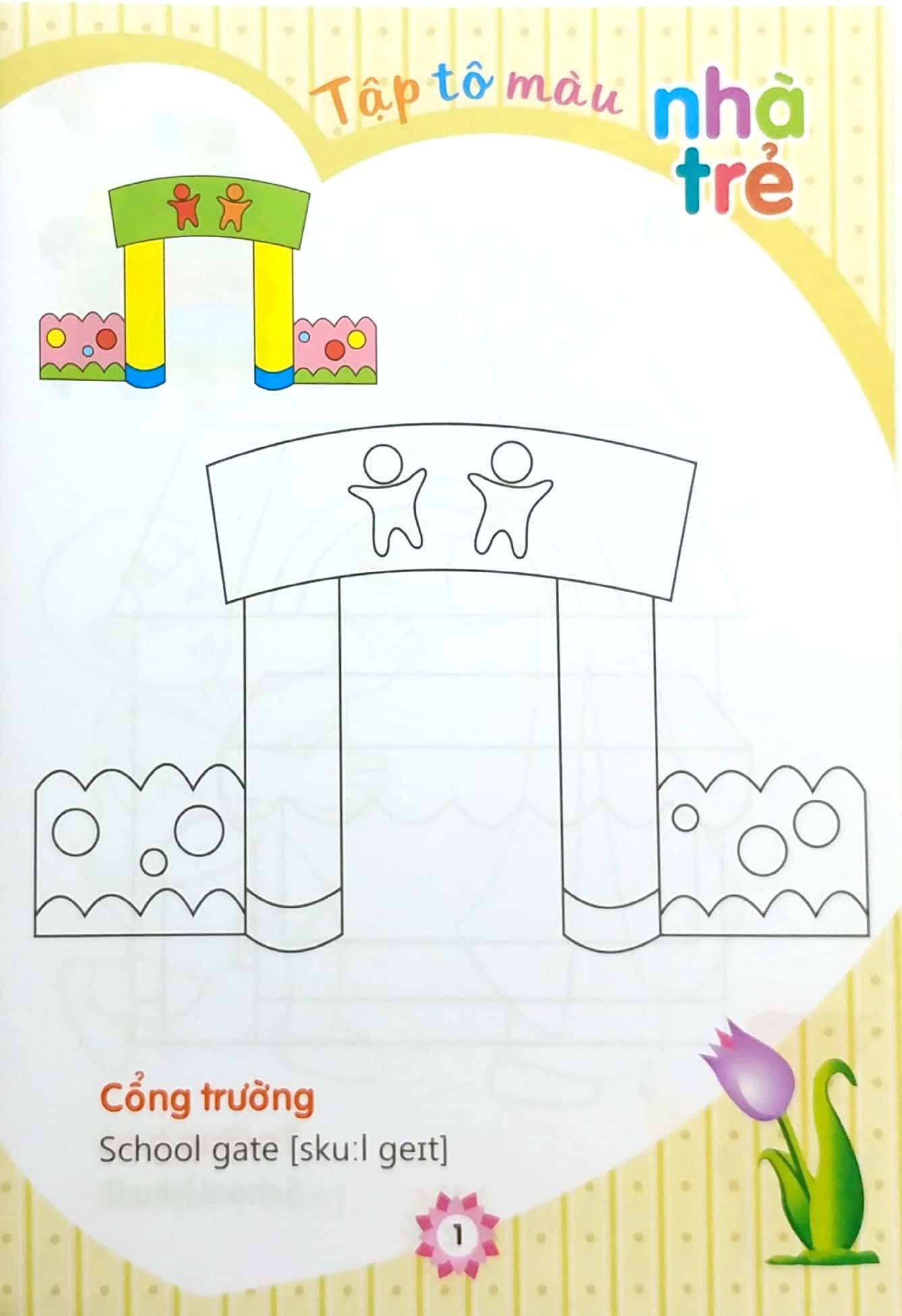 Tranh tô màu trường mầm non của bé đẹp sống động nhất