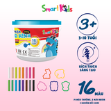 Đất nặn SmartKids hủ nhựa 200g 5 khuôn/MC01 (16 màu/hộp)