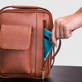  Túi Trita (Thời trang nam phối ngăn - Túi đeo chéo da RTN3BD) màu bò đậm 