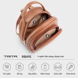  Balo Trita (Thời trang nữ phối ngăn phong cách basic cỡ trung - Balo da RBA91D) màu đen 