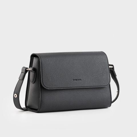 Túi đeo chéo da nữ hình hộp khóa nam châm basic Trita RHN155D màu đen