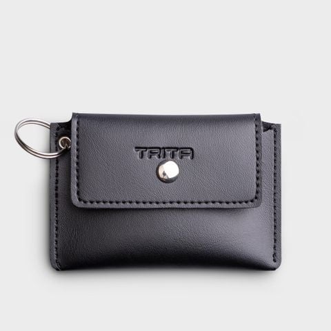  Ví Trita (Thời trang nam nắp gập - Ví móc khóa da liberal RMK1D) màu đen 