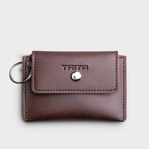  Ví Trita (Thời trang nam nắp gập - Ví móc khóa da liberal RMK1N) màu nâu 