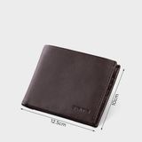  Ví nam da bò Trita (Thời trang nam gấp 2 ngang - Ví da RVN04ND) màu nâu đen 