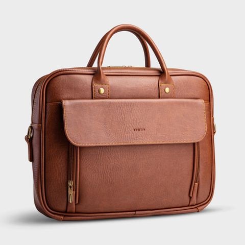  Cặp công sở Trita (Thời trang nam vừa laptop 14 inch - Cặp da TCA6BD) màu bò đậm 