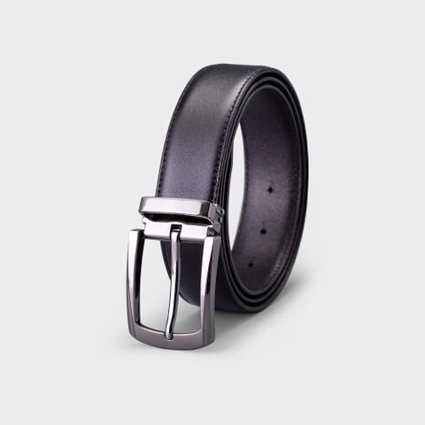 Thắt lưng nam da thật cao cấp khóa kim kẹp 3.5cm Trita RTLK315D1 màu đen