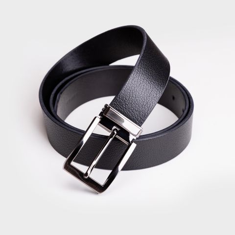  Thắt lưng nam Trita (Thời trang da bò thật ba lớp RTL046D) màu đen 