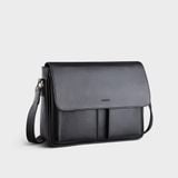  Túi Trita (Thời trang nam phối ngăn đôi - Túi đeo chéo da RTN6D) màu đen 