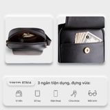  Túi Trita (Thời trang nam phối nắp gập - Túi đeo chéo da RTN14D) màu đen 